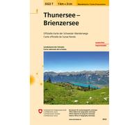 Carte de randonnée imperméable n° 3322T - Thunersee, Brienzersee (Suisse) | Swisstopo - 1/33 333