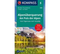 Carte de randonnée KOMPASS Traversée des Alpes, Au pouls des Alpes 1:50.000 : carte Leporello, indéchirable et résistante aux intempéries