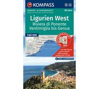Carte de randonnée - Ligurie occidentale, Riviera di Ponente, de Vintimille à Gênes | Kompass 2444