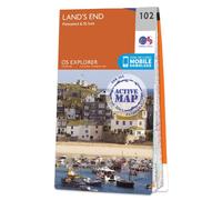 Carte de randonnée n° 102 - Land's End (Grande Bretagne) | Ordnance Survey - Explorer - Plastifiée