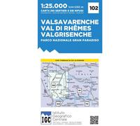Carte de randonnée n° 102 - Valsavarenche, Val Di Rhemes, Valgrisenche | Istituto Geografico Centrale
