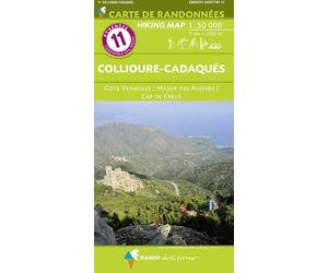 Carte de randonnée n° 11 - Collioure, Cadaquès, Massif des Albères, Côte Vermeille & cap de Creus | Rando Editions