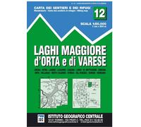 Carte de randonnée n° 12 - Lacs Majeurs, d'Orta et Varese | Istituto Geografico Centrale - 1/50 000)