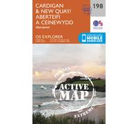 Carte de randonnée n° 198 - Cardigan, New Quay (Grande Bretagne) | Ordnance Survey - Explorer - Plastifiée