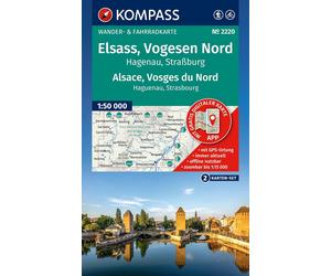 Carte de randonnée n° 2220 - Alsace, Vosges du Nord | Kompass