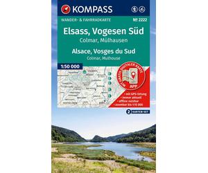 Carte de randonnée n° 2222 - Alsace, Vosges du Sud (Colmar, Mulhouse) | Kompass