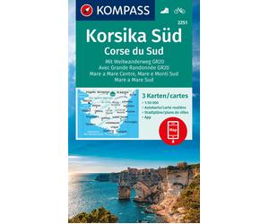 Carte de randonnée n° 2251 - Corse Sud (lot de 3)+ Activ Guide | Kompass