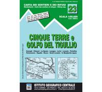 Carte de randonnée n° 23 - Cinque Terre et Golfo del Tigullio | Istituto Geografico Centrale -1/50 000
