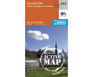 Carte de randonnée n° 342 - Glasgow (Grande Bretagne) | Ordnance Survey - Explorer - Plastifiée