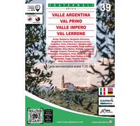 Carte de randonnée n° 39 - Valle Argentina, Val Prino, Valle Impero, Val Lerrone | Fraternali - 1/25 000