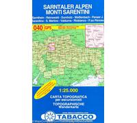 Carte de randonnée n° 40 - Alpes Sarentines (ou de Sarntal), Italie | Tabacco