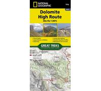 Carte de randonnée n° 4007 - Dolomite High Route - Alta Via 1 (Dolomites) | National Geographic