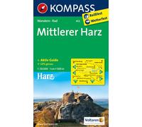 Carte de randonnée n° 452 - Harz Mittlerer + Aktiv Guide (Allemagne) | Kompass