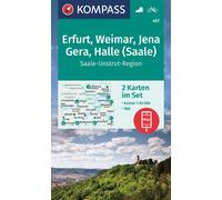 Carte de randonnée n° 457 - Erfurt, Weimar, Jena, Gera, Halle (Allemagne) | Kompass