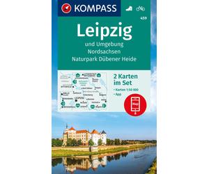 Carte de randonnée n° 459 - Leipzig & environs + Guide (Allemagne) | Kompass