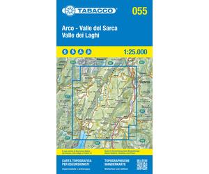 Carte de randonnée n° 55 - Vallée de Sarca, d'Arco et Riva del Garda (Italie) | Tabacco