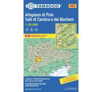 Carte de randonnée n° 62 - Plateau Piné, Vallée de Cembra & vallée des Mochènes | Tabacco