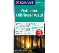 Carte de randonnée n° 813 - Forêt de Thuringe Est + Guide (Allemagne) | Kompass