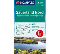 Carte de randonnée n° 841 - Sauerland 1 + Aktiv Guide (Allemagne) | Kompass