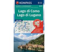 Carte de randonnée n° 91 - Lac de Côme, lac de Lugano (Italie, Suisse) | Kompass