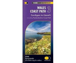 Carte de randonnée - Wales Coast Path 3 : Cardigan to Llanelli including Pembrokeshire Coast Path- XT40 | Harvey Maps - National Trail maps
