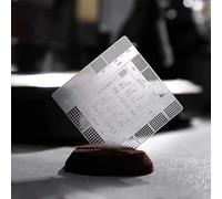 Carte de référence en acier inoxydable pour broyage du café avec échelle de mesure pour expresso, presse, verseur et pour AeroPress - 7 x 7 cm BRE