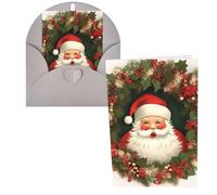 Carte de remerciement avec enveloppes, couronne de Père Noël, 10,2 x 15,2 cm, carte de vœux pour notes personnalisées, cartes formelles pour toutes les occasions, adaptées pour les petites entreprises