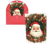 Carte de remerciement avec enveloppes, couronne de Père Noël, 10,2 x 15,2 cm, carte de vœux pour notes personnalisées, cartes formelles pour toutes les occasions, adaptées pour les petites entreprises