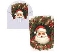 Carte de remerciement avec enveloppes, couronne de Père Noël, 10,2 x 15,2 cm, carte de vœux pour notes personnalisées, cartes formelles pour toutes les occasions, adaptées pour les petites entreprises
