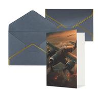 Carte de remerciement avion de la guerre mondiale avec enveloppes, carte de vœux d'anniversaire pour femmes et hommes, cartes vierges pour toutes les occasions pour mariage, fête prénatale