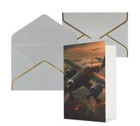 Carte de remerciement avion de la guerre mondiale avec enveloppes, carte de vœux d'anniversaire pour femmes et hommes, cartes vierges pour toutes les occasions pour mariage, fête prénatale