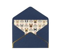 Carte de remerciement I Love French Bulldog avec enveloppe de 10,2 x 15,2 cm pour mariage, fête prénatale, remerciement, enterrement de vie de jeune fille, fête d'affaires, anniversaire.