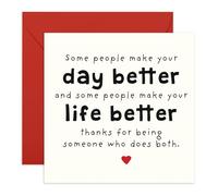 Carte de remerciement - « My Day and Life Better » - Carte d'amitié ou de reconnaissance attentionnée pour femme, mari, petite amie, petit ami, lui, elle, bébé, chéri, chéri - Avec autocollants