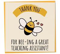 Carte de remerciement pour assistant pédagogique, Thank You For Bee-ing An Amazing Teaching Assistant, carte de professeur de maternelle, carte d'assistant pédagogique, cadeau pour enseignant, carte