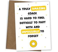 Carte de remerciement pour coach - Impossible à oublier - Carte de remerciement pour coach pour exprimer sa gratitude envers lui ou elle - Départ, Retraite
