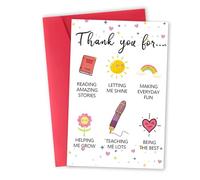 Carte de remerciement pour enseignant, cadeau de remerciement « Thank You for Helping Me Grow » - Joli cadeau pour étudiant, parfait pour la fin du trimestre, l'obtention d'un diplôme et la semaine