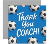 Carte de remerciement pour entraîneur de football, grand merci à vous, professeur de la ligue junior, club de football jeunesse, cadeaux pour lui ou elle, carte carrée avec enveloppe