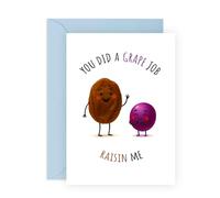 Carte de remerciement pour maman papa « You Did a Grape Job Raisin Me » Idées de reconnaissance pour beau-père, belle-mère/mère, père - De la part de fils, fille - Fête des mères, fête des pères