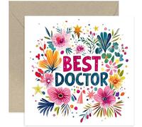 Carte de remerciement pour médecin - Cadeaux d'anniversaire pour femme - Beau motif floral avec couleurs vives - Carte de gratitude pour médecin, chirurgien, infirmière - Joli cadeau de retraite pour