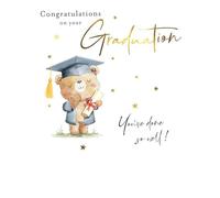 Carte de remise de diplôme, Congratulations on Your Graduation, Ours dans une robe - 20,3 x 15,2 cm Piccadilly Greetings