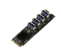 KALEA-INFORMATIQUE Réplicateur M.2 vers 4 Ports PCIe x1 | Carte M.2 vers 4 ports PCIe x1 pour risers USB
