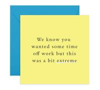 Carte de rétablissement humoristique « Colleagues Get Well Soon » - Extreme Way to Get Off Work - Message de congé humoristique pour lui, elle, collègues, officier, copain de travail, amis, patron