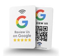 Carte de revue réutilisable pour les évaluations Google - Pack de 10 cartes - QR & Tap NFC Review Card - Review Us on Google Tap Card - iPhone & Android - Boost my Reviews Card - Configuration à la