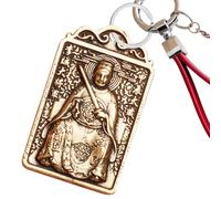 Carte de Richesse - Breloque en Feuille d'or de 8 cm, Porte-clés Chinois | protectrice de la prospérité pour la réussite des Affaires, célébration du Nouvel an, Pendentif de