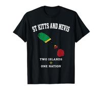 Carte de Saint-Kitts-et-Nevis - Deux îles et Une Nation - Effet Vieilli T-Shirt Graphique avec Valeur