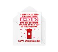 Tongue in Peach Carte de Saint-Valentin amusante - Le facteur m'a dit de sortir de la boîte aux lettres - Saint-Valentin - Cartes amusantes - Cartes romantiques - Cartes blagues - CBH1470