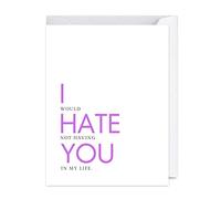 Carte de Saint-Valentin amusante pour lui, elle / anniversaire pour mari, petit ami, épouse, carte de vœux d'amour (I Hate You...)