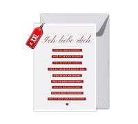 Carte de Saint Valentin avec enveloppe - Carte cadeau pour la Saint-Valentin « Ich liebe dich weil... » Décalage des propriétés, raisons, confession d'amour, carte d'amour, romantique, carte de