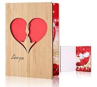 carte de saint valentin avec enveloppe cartes d'anniversaire en bambou carte saint valentin pour mari femme copain copain bois véritable je t'aime carte pour anniversaire carte en bois à la main