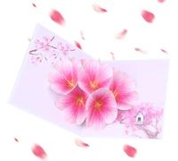 Carte De Saint Valentin,Carte 3D,Carte Pop Up,Carte Anniversaire Marriage,Carte Mariage 3D avec Enveloppe Carte de Fleur de Pêcher pour Saint-Valentin Anniversaire Noël Nouvel An